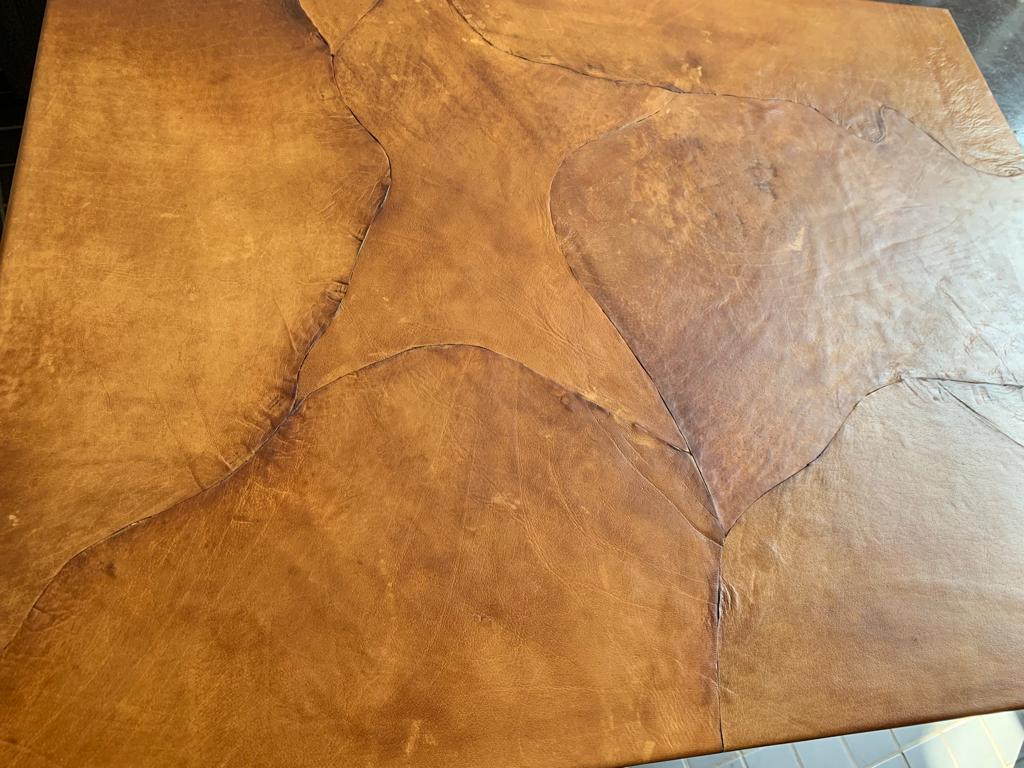 Leren blad tafel closeup
