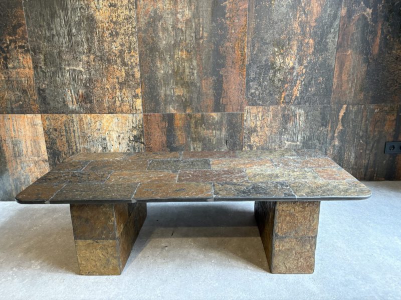 Midcentury salontafel leisteen
