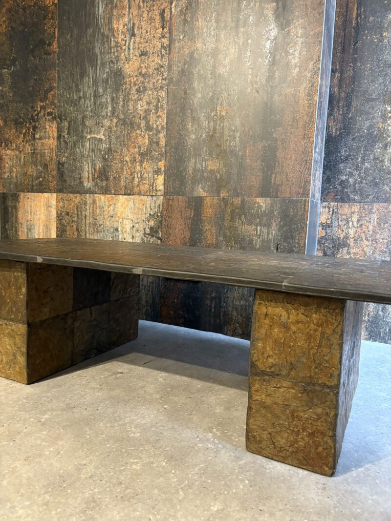 Midcentury salontafel leisteen