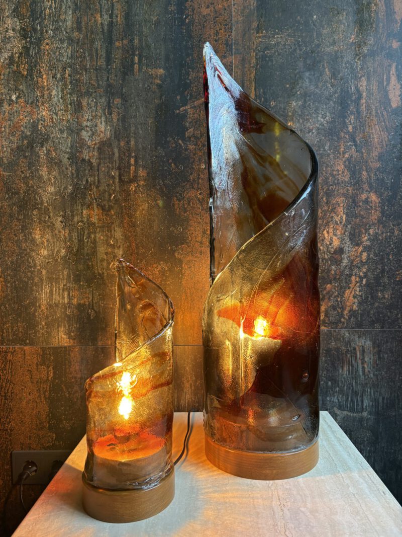 Set van 2 design tafellampen Murano