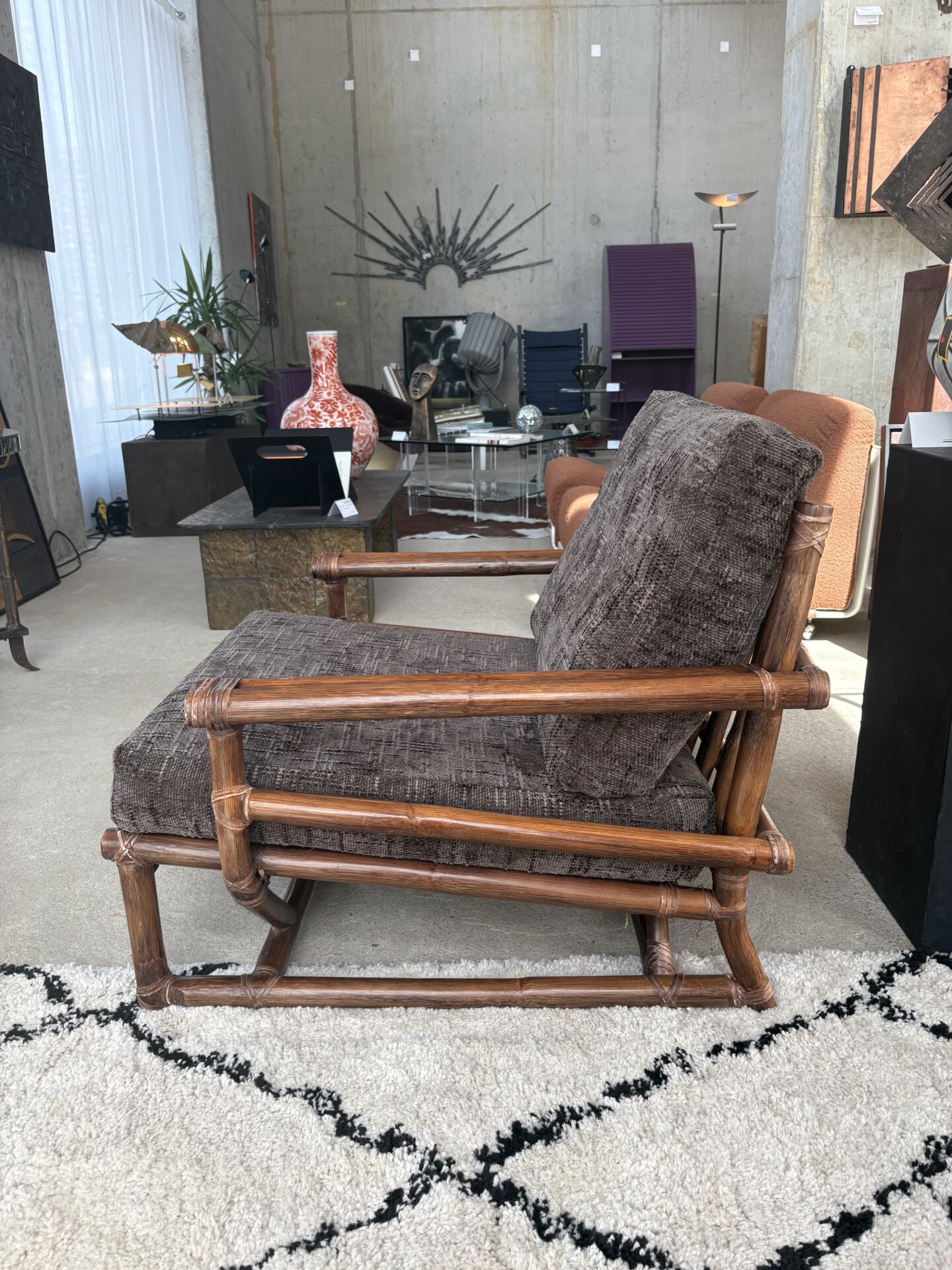 Set (3) Mc Guire fauteuils en tafeltje